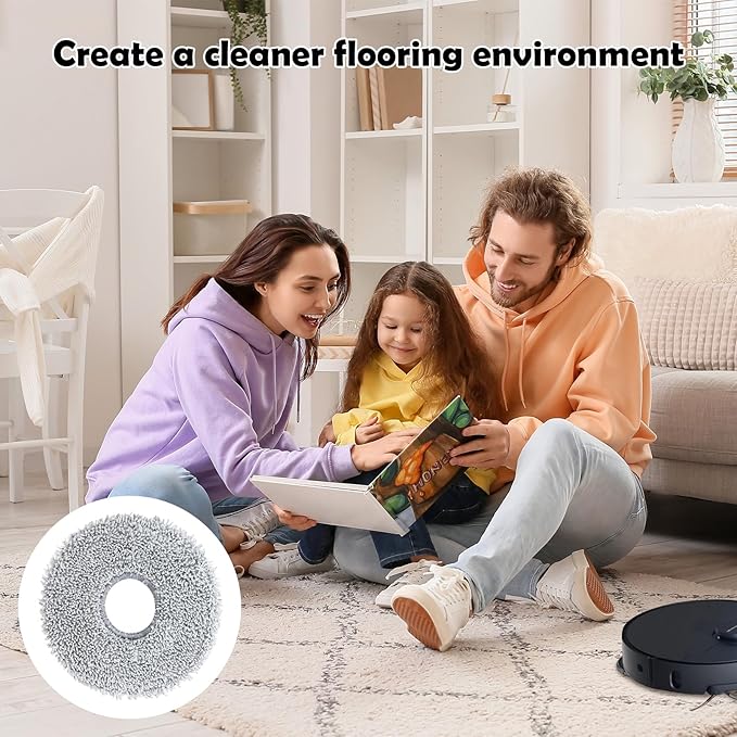 8 Pack Mop Pads for Dreame L40/X40/X50/L50/X30/L20/L40s Ultra/L10s Pro Ultra/L10s Ultra Gen2/X60 Max Ultra, for Mova V50/E40/P10/P50 Pro Ultra, Robot Vacuum Reusable Microfiber Mop Cloth Accessories