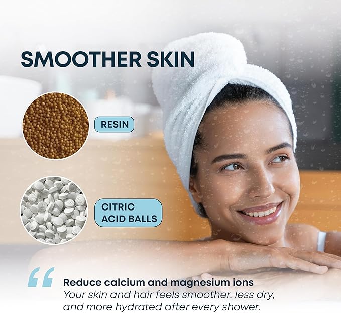 AquaHomeGroup Shower Head Filter (2 Cartridges Included) – High-Pressure Shower Filter for Particle Build up & Residue Reduction – 5 Stage Filtration with Resin, Carbon & KDF – Universal Fit