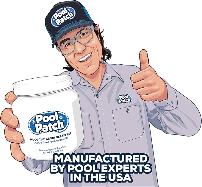 Pool Patch White Pool Tile Grout Repair Kit, 1.5-Pound, White