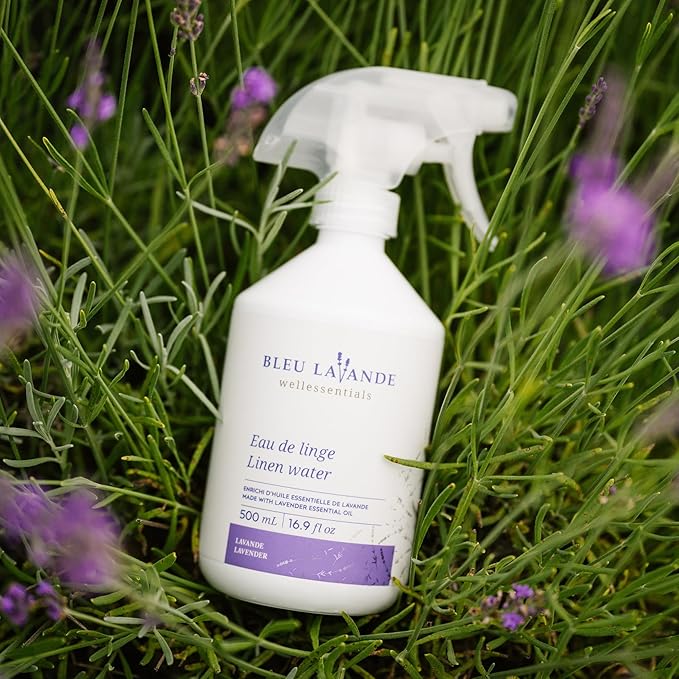 Bleu Lavande - Lavender Linen Water - Made with Pure Lavender Essential Oil - Natural Scent Fabric Refresher Spray - No Artificial Fragrances - Laundry Scent Booster - 2x 16.9 Fl Oz - 2 Pack