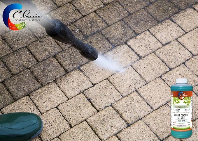 Classic Coatings | Eco Concrete Cleaner Concentrate | Indoor/Outdoor | Environmentally Safe, Non-Toxic, Easy to Use | Cleans Concrete, Driveways, Garage Floors, Stone, Bricks & More