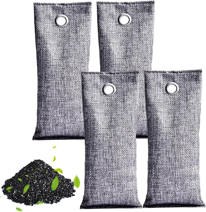 Charcoal Bags Odor Absorber Activated Charcoal Odor Absorber Natural Bamboo Air Purifying Bags Air Freshener for Home Closet Car Office, 70g