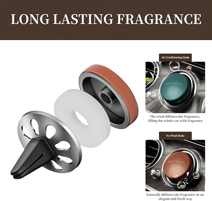 Car Air Vent Clip Freshener Refills Tablets Solid Fragrance Replacement Pads with 2 PCs Romantic Floral Scents