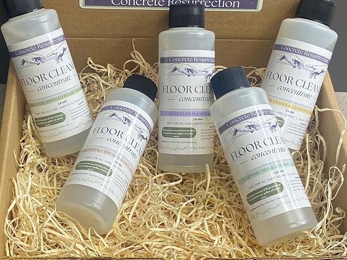 Clean Living Essentials Floor Cleaner – Multi-Surface, Non-Toxic, Plant-Based, pH Neutral, Family & Pet Friendly. Naturally scented for everyday clean. (5 Pack Sample Set)