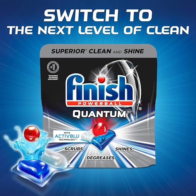 Finish All In 1 Gelpacs, Orange 32 Tabs, Dishwasher Detergent Tablets (Pack of 2)