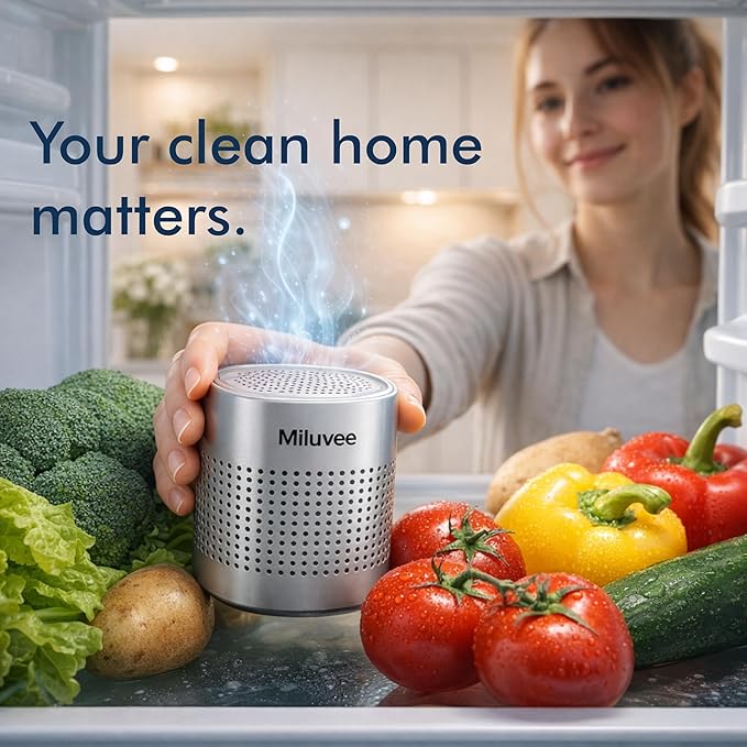 Premium Refrigerator Deodorizer, 10-Year Reusable Odor Absorber for Car, Pet, Closet, Fridge | Produce Saver, Keep Food Fresh Longer | No Refill, Unscented, Outperform Baking Soda Charcoal Bag