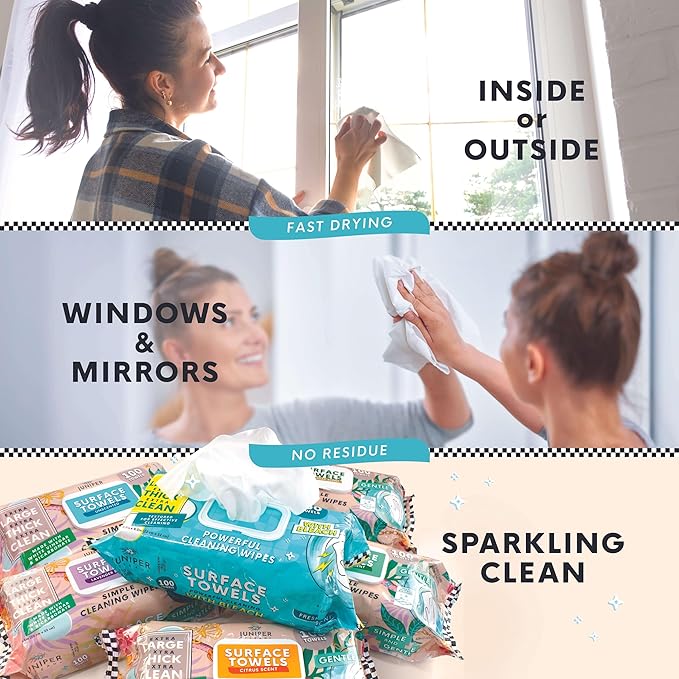 6 Packs Surface Cleaning Wipes, Thick & Large Dispose, All-Purpose Cleaner for Bathroom, Kitchen, Office, 600 Count Soft Flow, Biodegradable, White Soap Scent