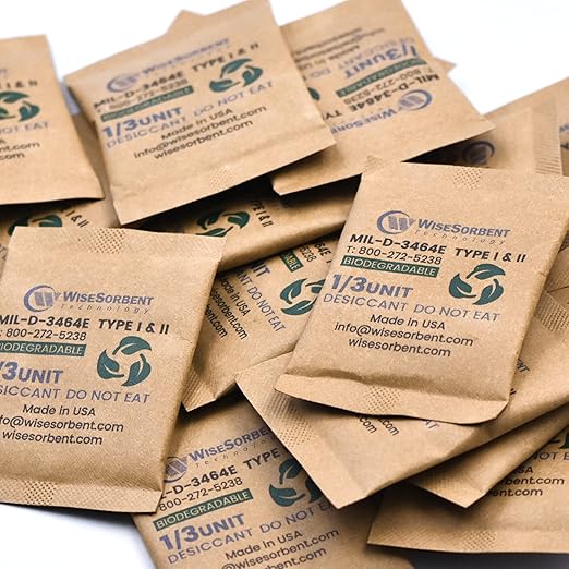 Kraft Clay Desiccants Packs for Safe, 11 Gram 90 Pack Dehumidifier for Gun Safe, Military Grade Moisture Absorbers, Conforms to MIL-D-3464E Type I & II Absorbents