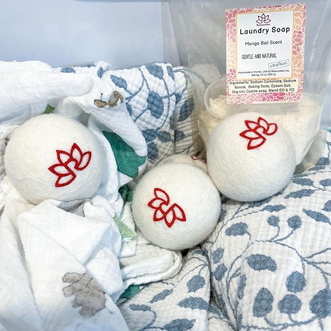 3 Organic Wool Dryer Balls for Laundry Reusable - XL Size 3-Pack Natural Fabric Softener Balls - Energy Saver, Chemical Free, Hypoallergenic, Premium Quality (Original, 3-Pack)