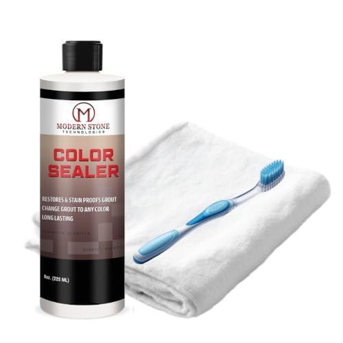 MODERN STONE TECHNOLOGIES® Color Sealer – Matches TEC® Grout Colors- Restores/Changes & Stainproofs Grout Color | Water-Based, Non-Toxic, Easy to Use | for Ceramic Tiles | #985 Sand