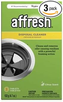 Affresh Garbage Disposal Cleaner, Helps Power Away Odor Causing Bacteria, Debris & Grime in Grind Chamber, Impeller & Drain Pipe, 9 Tablets, 9 Month Supply [3 Pack]