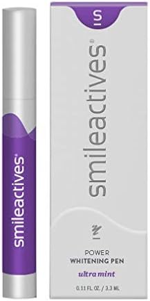 Smileactives Teeth Whitening Pen for White Smile, Fast Tooth Whitener and Stain Remover with Precision Brush Tip, Dental Quality Whitening Gel, Travel Pen, Easy to Use, Ultramint Flavor Flavor, 1 Pack