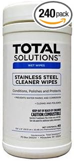 Total Solutions™ 1549 Stainless Steel Cleaner Wipes, 9.5 inch X 12 inch, 6/Cs