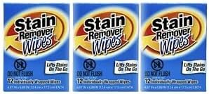 Stain Remover Wipes, Lifts Stains On The Go, 12 Individually Wrapped Wipes