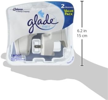 Glade PlugIns Refills Air Freshener Starter Kit, Scented and Essential Oils for Home and Bathroom, Clean Linen, 4.02 Fl Oz, 2 Warmers + 6 Refills
