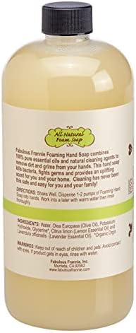 Fabulous Frannie Clean And Fresh Foaming Hand Soap REFILL Made with All Natural Pure Undiluted Lemon & Lavender Essential Oils 14oz (Pack of 1)