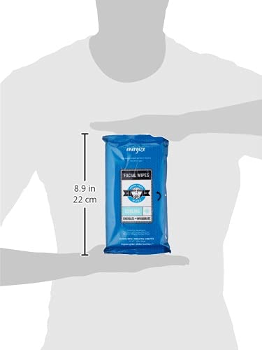 Game Face Cooling Face Wipes 25 Count XL Size Compostable Cloth Naturally Formulated and Lightly Scented Hydrating, Energizing, and Invigorating Wipes for Athletic, Sport, and On The Go Needs.