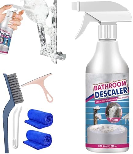 60ml/2.02fl oz Bathroom Descaler, Bathroom Descaler Foam Cleaner, Stubborn Stains Cleaner, Bathroom Descaler Spray, Bubble Cleaner Foam Spray, All Purpose Rinse Cleaning Foam for Bathroom (1PCS)