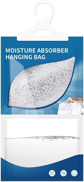 Hanging High-Purity Moisture Absorber, 10 Pack with Activated Carbon, eliminates Musty Odors During humid Summers, Ideal for Drawers and wardrobes,15% Greater Moisture Absorption. (169 oz)