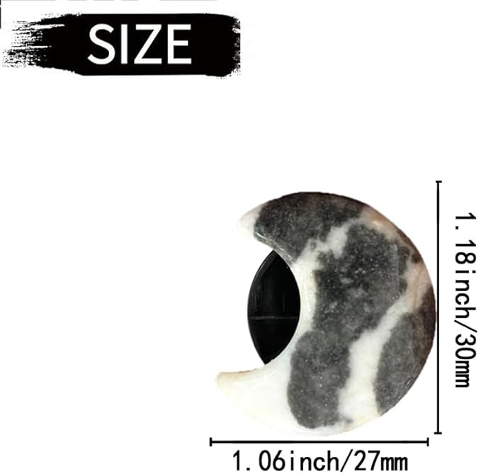 4 Pcs Crystal Moon Air Vent Clips, Quartz Moon Style Car Air Fresheners, Cute Car Decoration & Interior Decor Accessories for Women & Men (White Black)