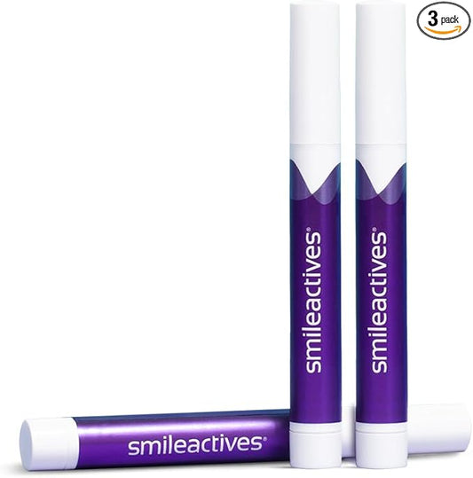 Smileactives Teeth Whitening Pen for White Smile, Fast Tooth Whitener and Stain Remover with Precision Brush Tip, Dental Quality Whitening Gel, Travel Pen, Easy to Use, Ultra Mint Flavor, 3 Pack