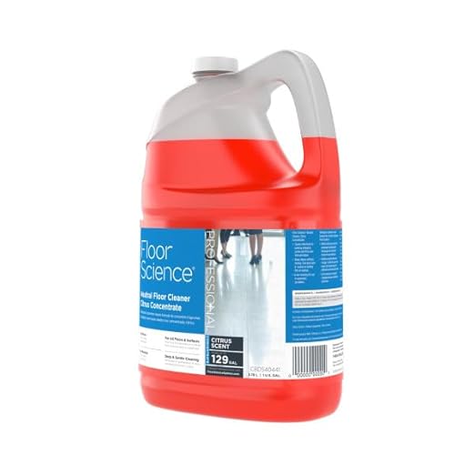 Diversey Floor Science CBD540441 Professional Neutral Floor Cleaner, Deep & Gentle Cleaning with No Residue or Rinse Required, Citrus Scent, Concentrate, 1-Gallon (Pack of 4)