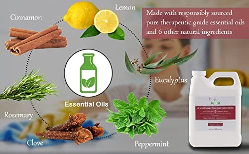Naeterra 128 oz Aromatherapy Cleaning Concentrate – Natural Multi-Surface Cleaner, with legendary Essential Oils, Makes 48 Gallons, Safe for Floors, Glass & Granite, Pet Friendly, Bonus Items Included