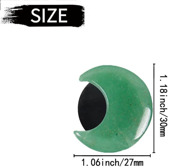 4 Pcs Crystal Moon Air Vent Clips, Quartz Moon Style Car Air Fresheners, Cute Car Decoration & Interior Decor Accessories for Women & Men (Green)