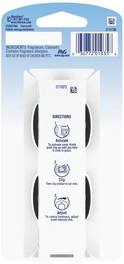 Feb-reze Car Air Freshener Vent Clips - 2 Clips - 0.07 Fl Oz (Leather) pack 1