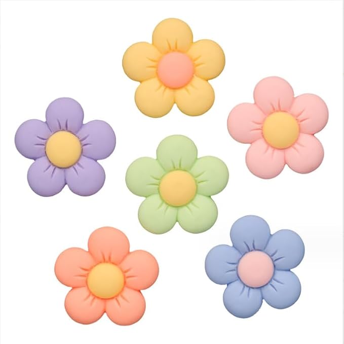 Cute Car Decor Interior Aesthetic Accessories for Women 6pcs Girly Flower Cars Air Freshener Vent Clips for Girls Pink/Purple/Blue/Green/Yellow Boho Scents Decorations Stuff Kawaii Christmas Gifts