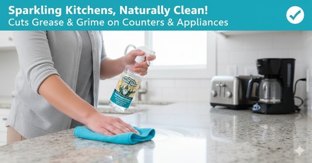 Multi-Purpose Cleaner – All Purpose Enzyme-Based Cleaner & Natural Disinfectant Spray – Non-Toxic, Chemical-Free, Scent Free, Child & Pet Safe Household Cleaner – Eco Friendly Green Cleaning Product