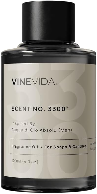 VINEVIDA [4oz] (Our Version of) Acqua Di Gio Fragrance Oil for Soap Making Scents for Candle Making, Perfume Oils, Soy Candles, Cologne for Men, Beard Oil, Massage Oil, Bath Bombs, Linen Spray