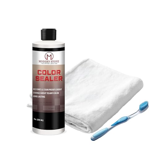 MODERN STONE TECHNOLOGIES® Color Sealer – Matches Custom® Grout Colors- Restores/Changes & Stainproofs Grout Color | Water-Based, Non-Toxic, Easy to Use | for Ceramic Tiles | #145 Light Smoke