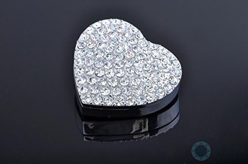 Crystal Sparking Heart Shape Natural Car Vent Clip Air Freshener For Auto (Silver)