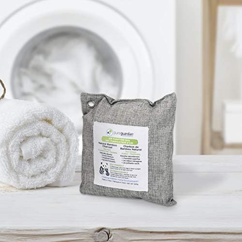 PureGuardian CB500 Bamboo Charcoal Air Purifying Bag, Eco-Friendly, Naturally Absorbs Odors, Excess Moisture and Pollutants, 500g, 5-Pack, Gray