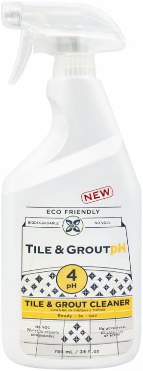 Tile & Grout pH – Eco-Friendly Acidic Tile & Grout Cleaner (pH 4) – Removes Hard Water, Soap Scum & Grime – No VOCs, Biodegradable, 25 fl oz
