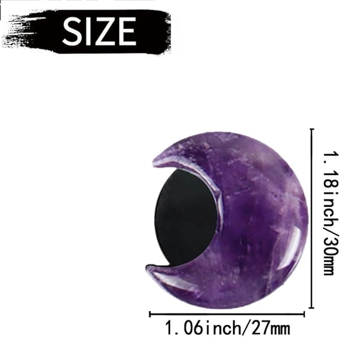 4 Pcs Crystal Moon Air Vent Clips, Quartz Moon Style Car Air Fresheners, Cute Car Decoration & Interior Decor Accessories for Women & Men (Purple)