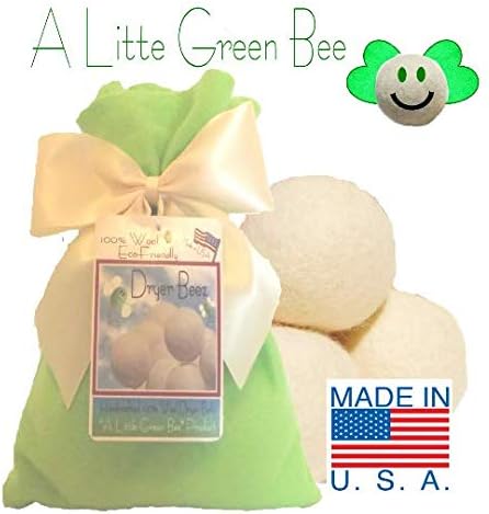 Three Eco-friendly 100% Wool Dryer Ball Gift Set -Handmade in USA- Premium Wool from American Farms, Soft, X-large, Natural and Unscented, Small Family Set of 3