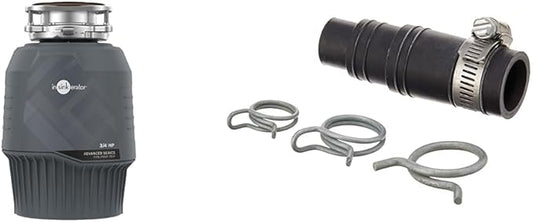 InSinkErator EVOLUTION 0.75HP 3/4 HP, Advanced Series EZ Connect Continuous Feed Food Waste Garbage & DWC-00 Dishwasher Connector Kit