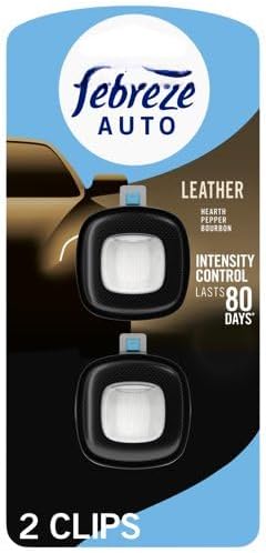 Feb-reze Car Air Freshener Vent Clips - 2 Clips - 0.07 Fl Oz (Leather) pack 1