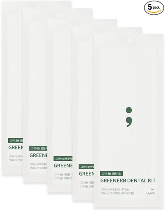 Greenerb Dental Kit - Eco-Friendly Bamboo Toothbrush & Solid Toothpaste Tablets | Travel & Zero-Waste Oral Care Set
