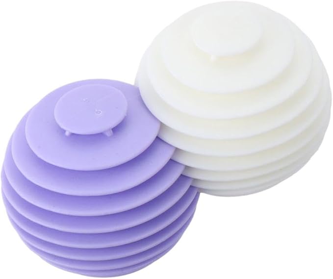 6pcs Laundry Ball, Silicone Wash Ball for Washing Machine, Lint Remover Dryer Balls, Soft Pet Fur Catcher Balls for Laundry, Reusable Home Gadgets(White/Purple)