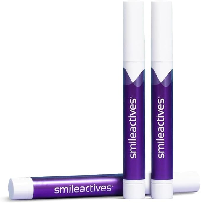 Smileactives Teeth Whitening Pen for White Smile, Fast Tooth Whitener and Stain Remover with Precision Brush Tip, Dental Quality Whitening Gel, Travel Pen, Easy to Use, Ultra Mint Flavor, 3 Pack