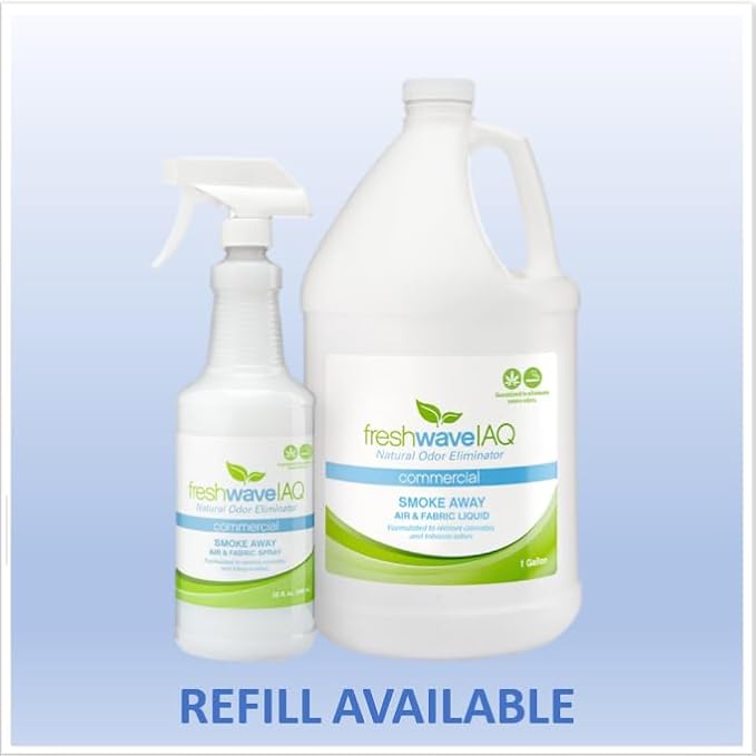 Fresh Wave IAQ Commercial Smoke Away Air & Fabric Liquid, 128 Fl. Oz. | Great for Strong Odors | Safer Natural Ingredients | Odor Eliminator for Home or Large Commercial Areas