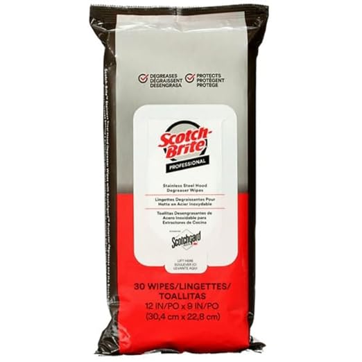 Scotch-Brite Stainless Steel Hood Degreaser Wipes, 30/Pack, 6 Packs/Case (SS-Wipes)