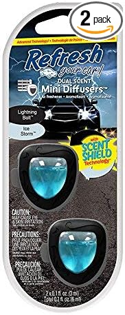 Refresh Your Car! E301451000 Dual Scent Mini Diffusers, Midnight Black/Ice Storm Scent