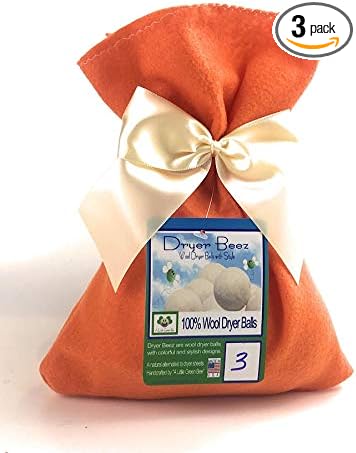 Three Eco-Friendly 100% Wool Dryer Balls - Handmade in America, Natural and Unscented