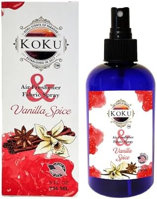 Vanilla Spice Air Freshener - Room Spray - Odor Eliminator - Deodorizer - Car Air Freshener - Home Spray - Linen Spray - Fabric Refresher - Non-Toxic - Alcohol Free – Made in USA (8 Oz)