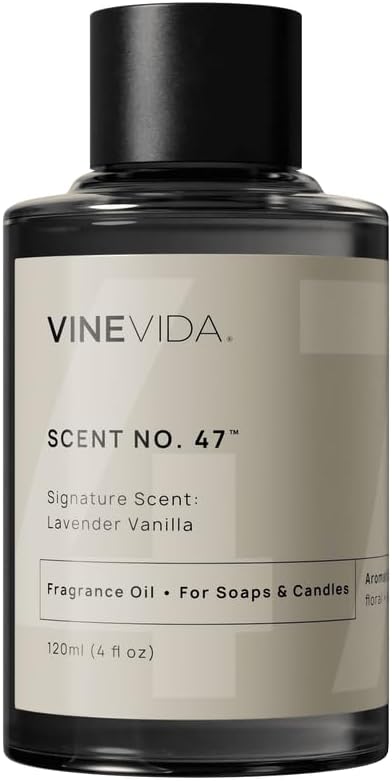 VINEVIDA [4oz] Lavender Vanilla Fragrance Oil for Candle Making Scents Soap Making Perfume Oils, Soy Candles, Home Diffusers, Bath Scent Bomb Linen Spray Lotions, Car Freshies ARTS-FOBP-LAV-VAN-120ML