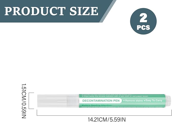 2PCS Bleach Pen for Clothing, 5ml Wash Free Stain Remover Pen, Portable Bleach Stick for Travel